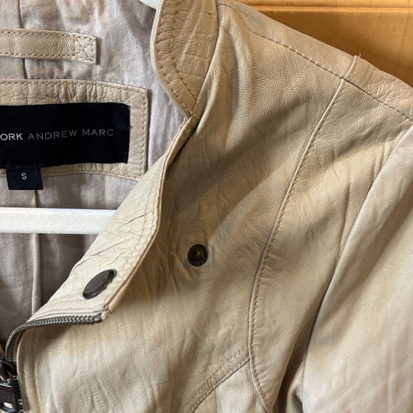 Beige Leather Jacket - Picture 3 of 6